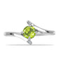 Silberring mit Peridot aus Changbai und weißem Topas