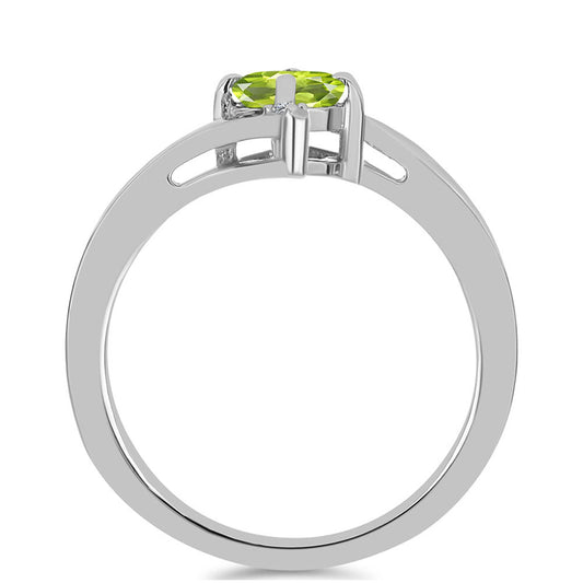Silberring mit Peridot aus Changbai und weißem Topas