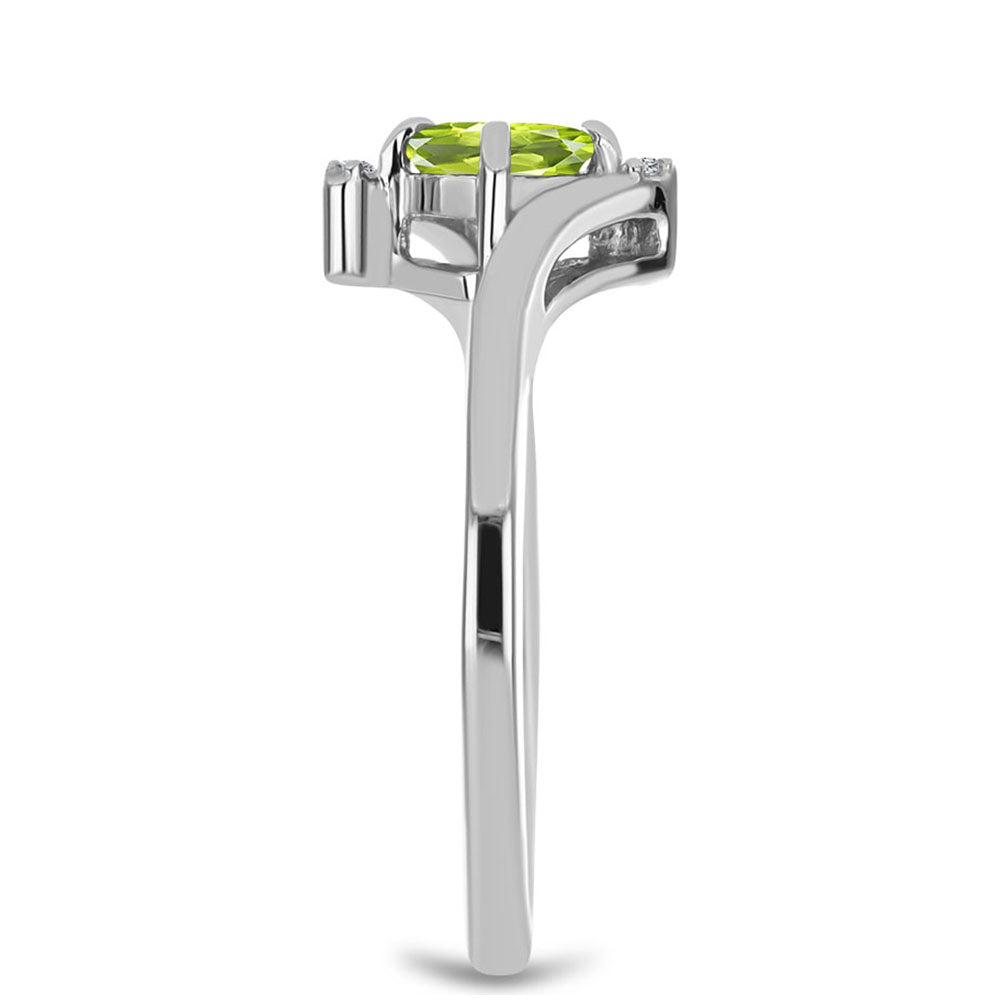 Silberring mit Peridot aus Changbai und weißem Topas 4 