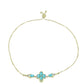 Goldplattiertes Silberarmband mit Paraiba Quarz und weißem Topas