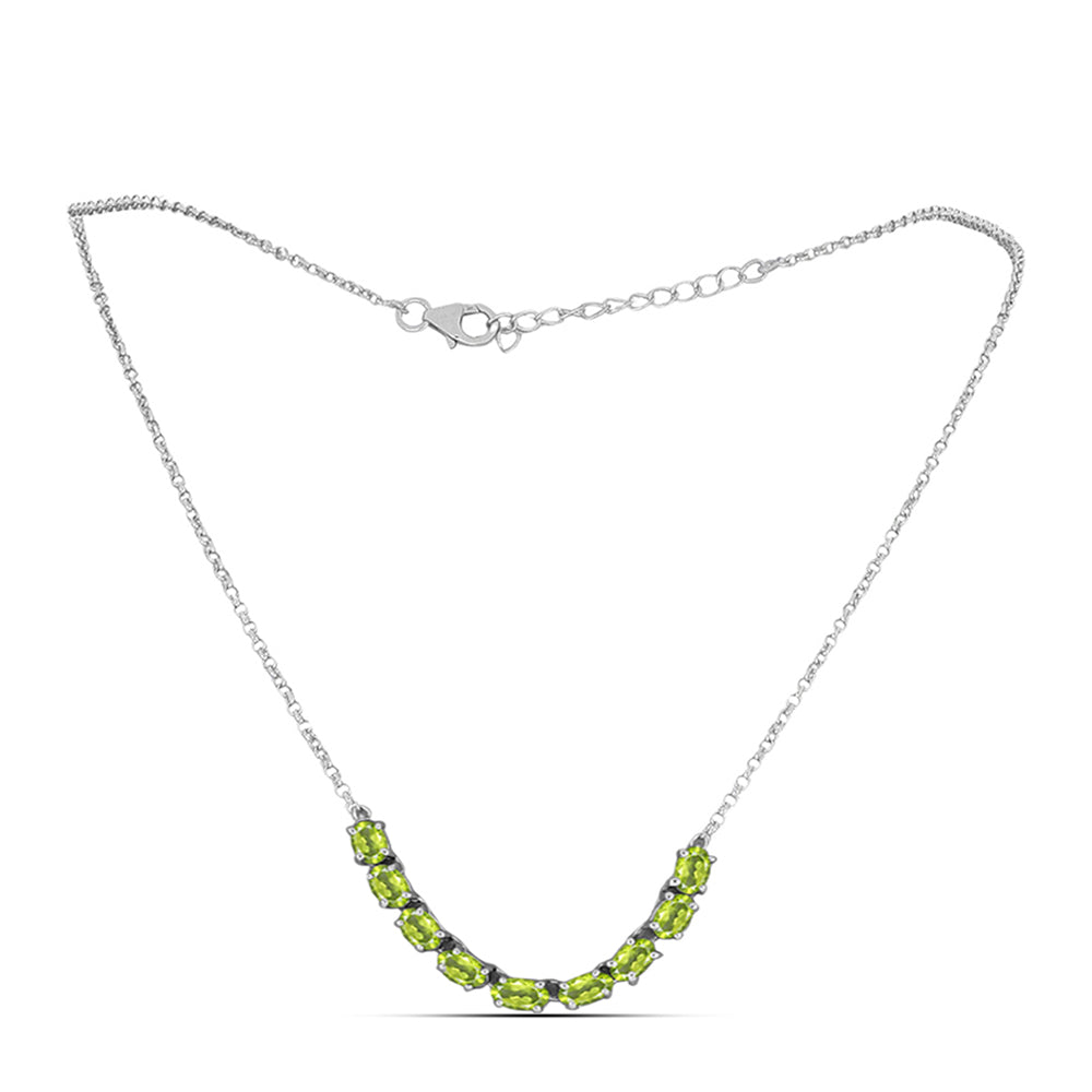 Silberhalskette mit Peridot aus Changbai 1 