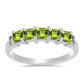 Silberring mit Peridot aus Changbai und weißem Topas
