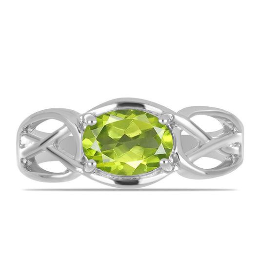 Silberring mit Peridot aus Changbai