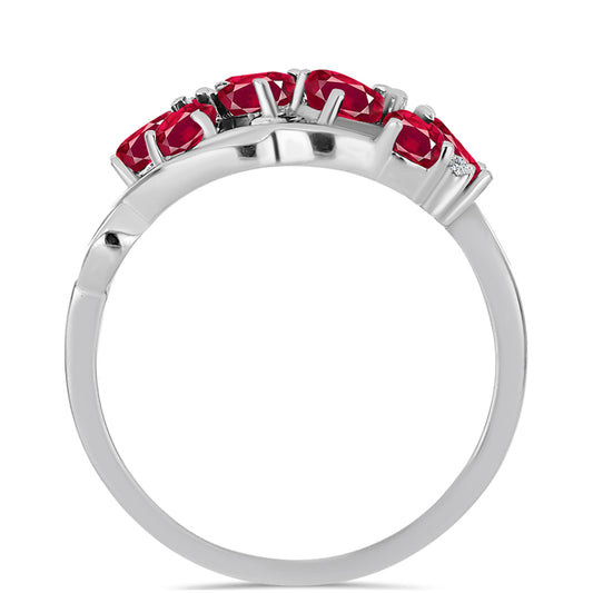 Silberring mit Rubin aus Madagaskar und weißem Topas