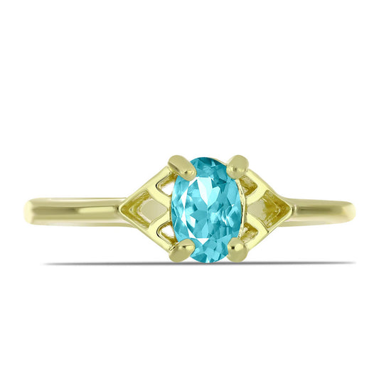 Goldplattierter Silberring mit Paraiba Quarz