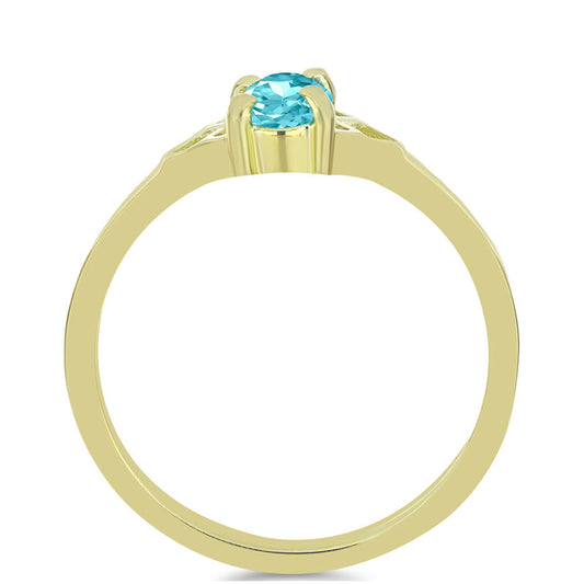 Goldplattierter Silberring mit Paraiba Quarz