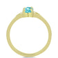 Goldplattierter Silberring mit Paraiba Quarz
