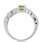 Silberring mit Peridot aus Changbai und weißem Topas