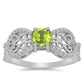 Silberring mit Peridot aus Changbai und weißem Topas