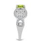 Silberring mit Peridot aus Changbai und weißem Topas