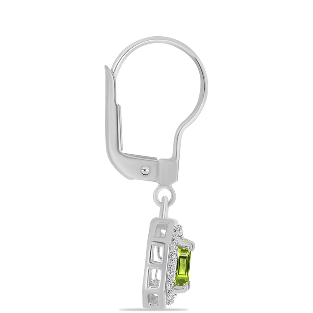 Silberohrringe mit Peridot aus Changbai und weißem Topas 4 