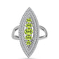 Silberring mit Peridot aus Changbai und weißem Topas