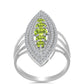 Silberring mit Peridot aus Changbai und weißem Topas