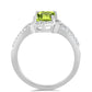 Silberring mit Peridot aus Changbai und weißem Topas