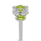 Silberring mit Peridot aus Changbai und weißem Topas