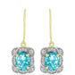 Goldplattierte Silberohrringe mit Paraiba Quarz und weißem Topas