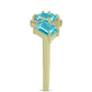 Goldplattierter Silberring mit Paraiba Quarz und weißem Topas