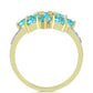 Goldplattierter Silberring mit Paraiba Quarz und weißem Topas