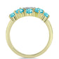 Goldplattierter Silberring mit Paraiba Quarz und weißem Topas