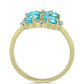 Goldplattierter Silberring mit Paraiba Quarz und weißem Topas