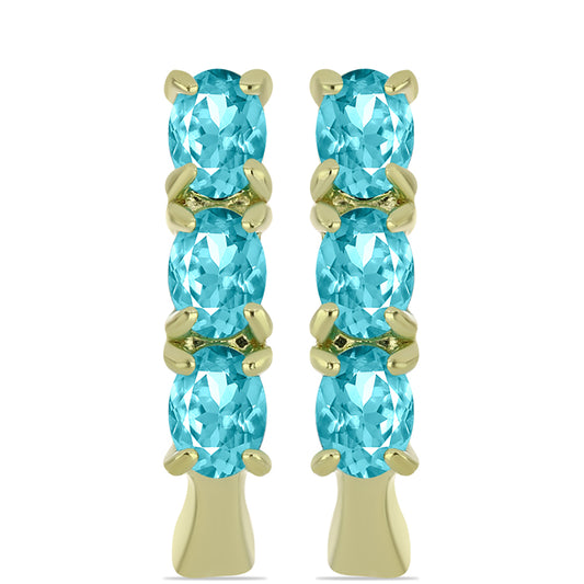 Goldplattierte Silberohrringe mit Paraiba Quarz