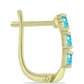 Goldplattierte Silberohrringe mit Paraiba Quarz