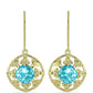 Goldplattierte Silberohrringe mit Paraiba Quarz