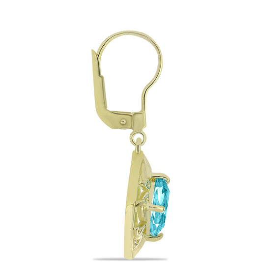 Goldplattierte Silberohrringe mit Paraiba Quarz