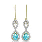 Goldplattierte Silberohrringe mit Paraiba Quarz und weißem Topas