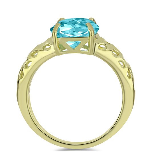 Goldplattierter Silberring mit Paraiba Quarz