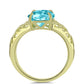 Goldplattierter Silberring mit Paraiba Quarz