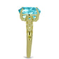 Goldplattierter Silberring mit Paraiba Quarz