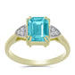 Goldplattierter Silberring mit Paraiba Quarz und weißem Topas