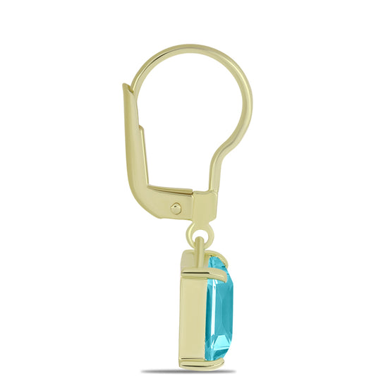 Goldplattierte Silberohrringe mit Paraiba Quarz