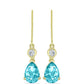 Goldplattierte Silberohrringe mit Paraiba Quarz und weißem Topas
