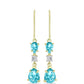 Goldplattierte Silberohrringe mit Paraiba Quarz und weißem Topas