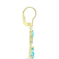 Goldplattierte Silberohrringe mit Paraiba Quarz und weißem Topas