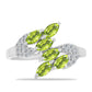 Silberring mit Peridot aus Changbai und weißem Topas