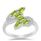 Silberring mit Peridot aus Changbai und weißem Topas
