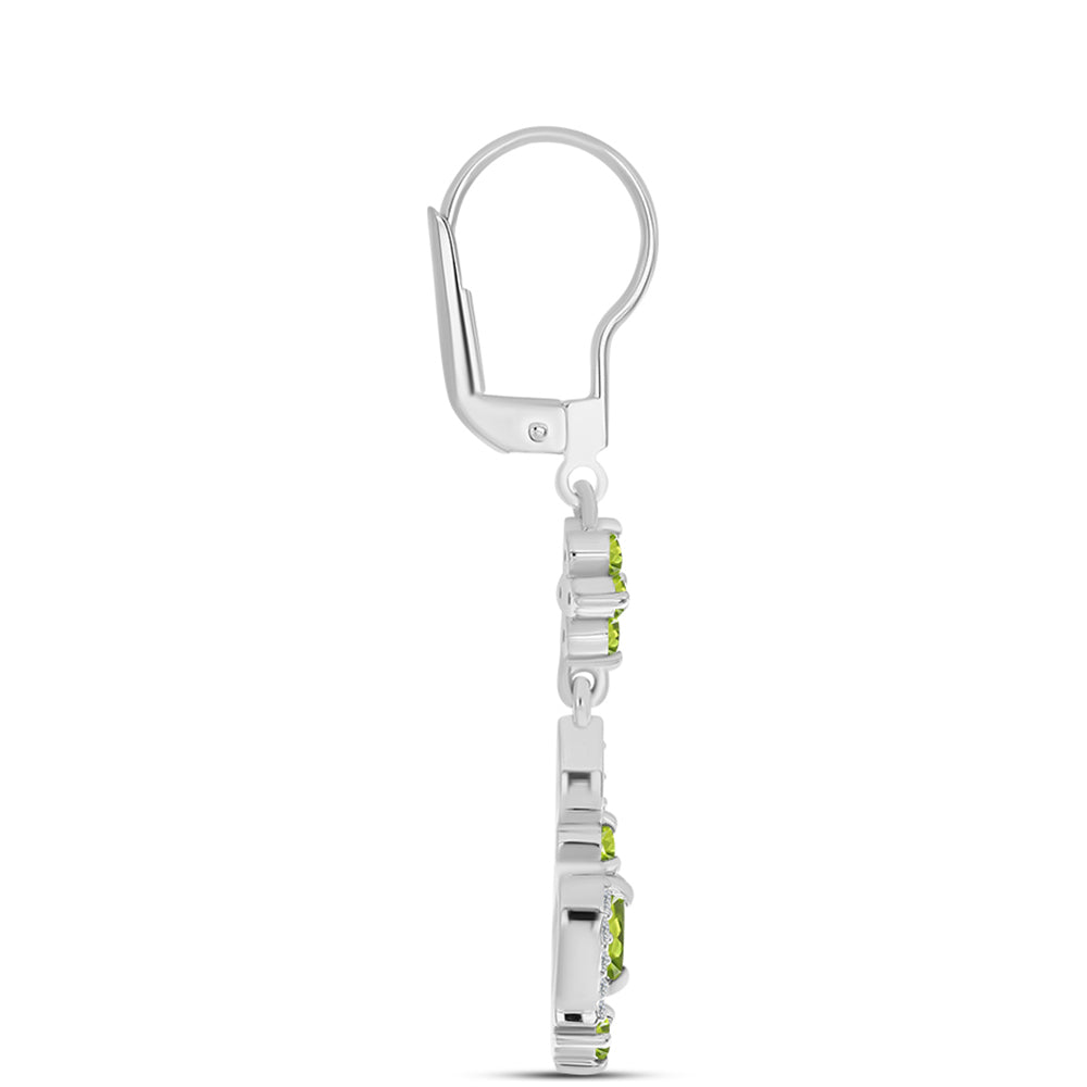 Silberohrringe mit Peridot aus Changbai und weißem Topas