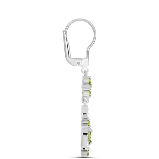 Silberohrringe mit Peridot aus Changbai und weißem Topas