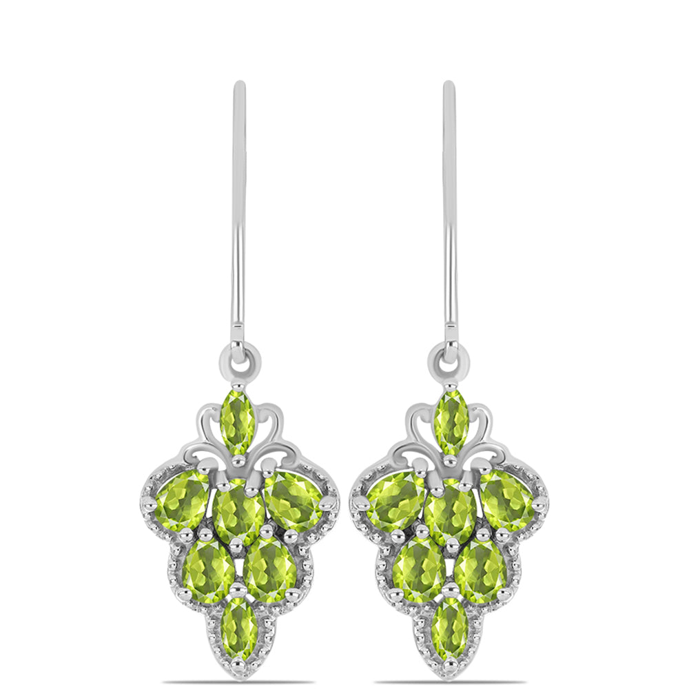 Silberohrringe mit Peridot aus Changbai
