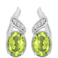 Silberohrringe mit Peridot aus Changbai und weißem Topas
