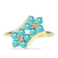 Goldplattierter Silberring mit Paraiba Quarz und weißem Topas