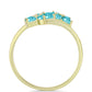 Goldplattierter Silberring mit Paraiba Quarz und weißem Topas