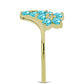Goldplattierter Silberring mit Paraiba Quarz und weißem Topas