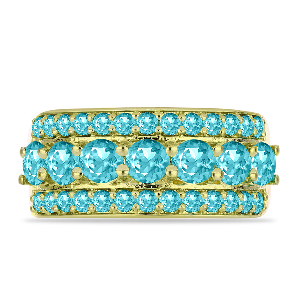 Goldplattierter Silberring mit Paraiba Quarz 5 