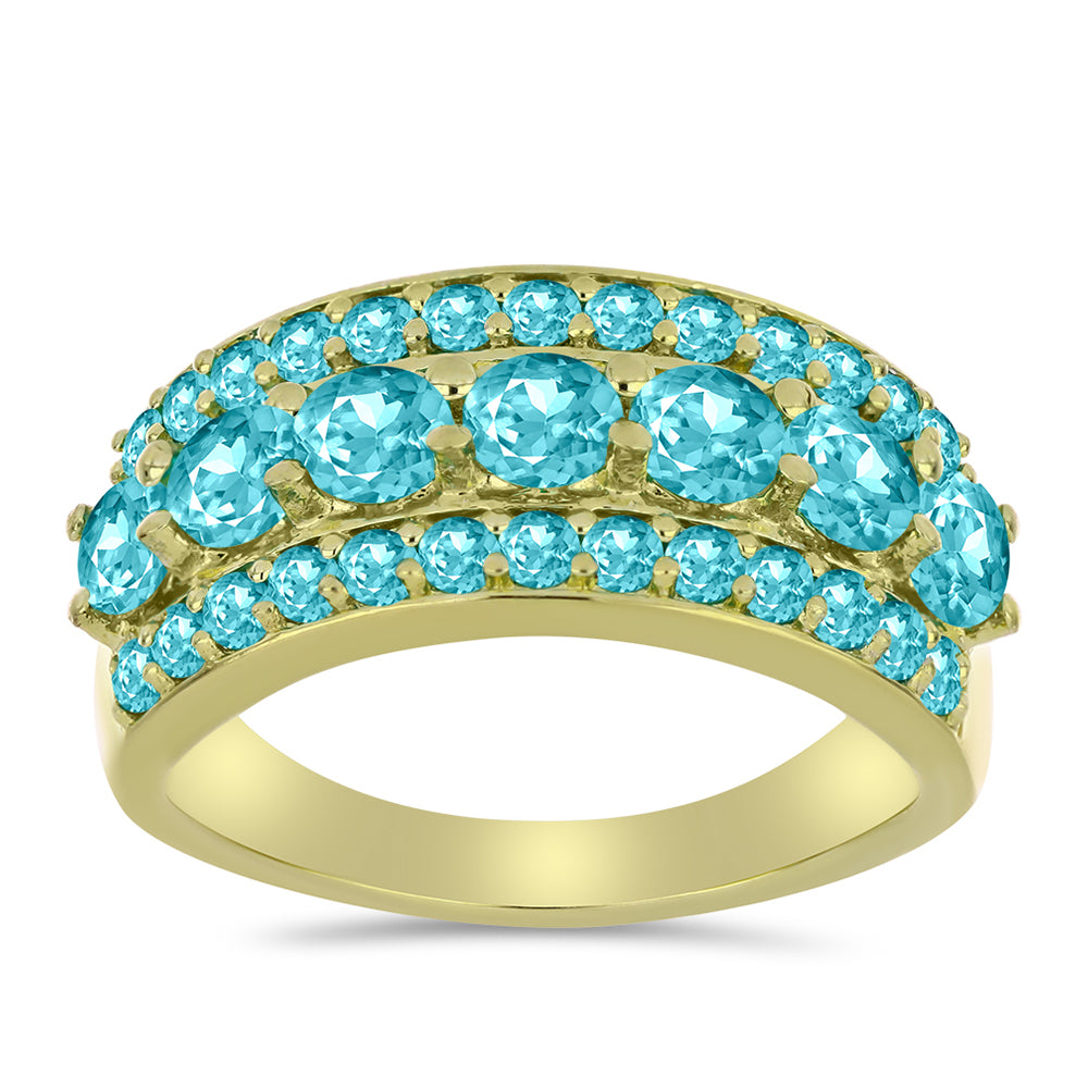 Goldplattierter Silberring mit Paraiba Quarz 3 