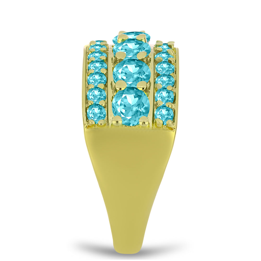 Goldplattierter Silberring mit Paraiba Quarz 4 