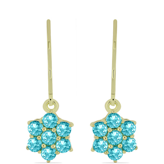 Goldplattierte Silberohrringe mit Paraiba Quarz
